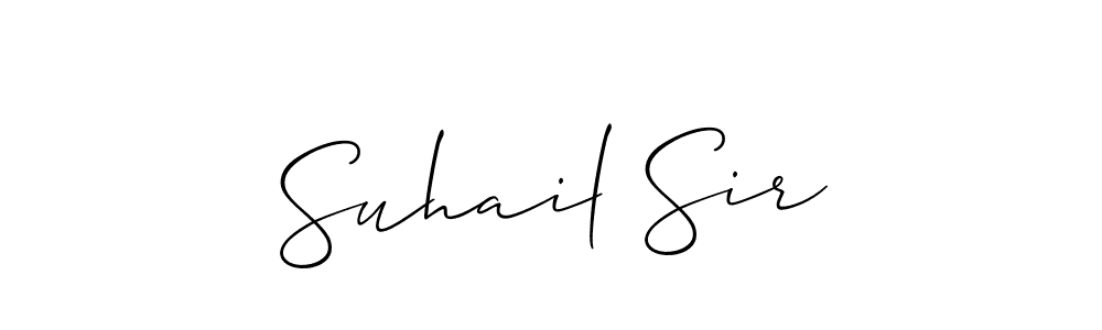 Create a beautiful signature design for name Suhail Sir. With this signature (Allison_Script) fonts, you can make a handwritten signature for free. Suhail Sir signature style 2 images and pictures png