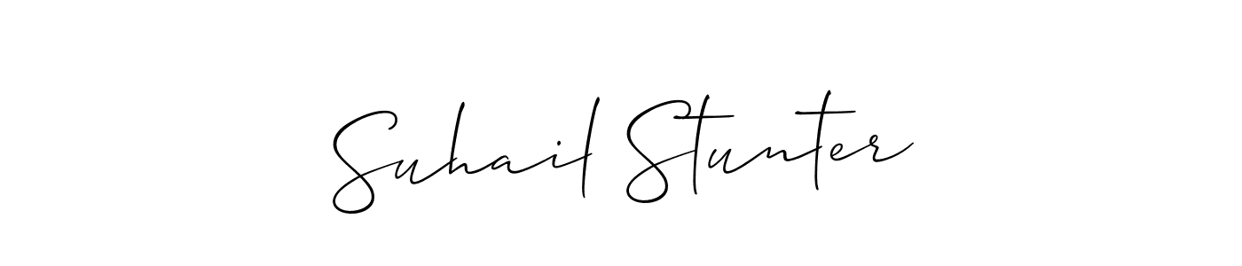 How to make Suhail Stunter name signature. Use Allison_Script style for creating short signs online. This is the latest handwritten sign. Suhail Stunter signature style 2 images and pictures png