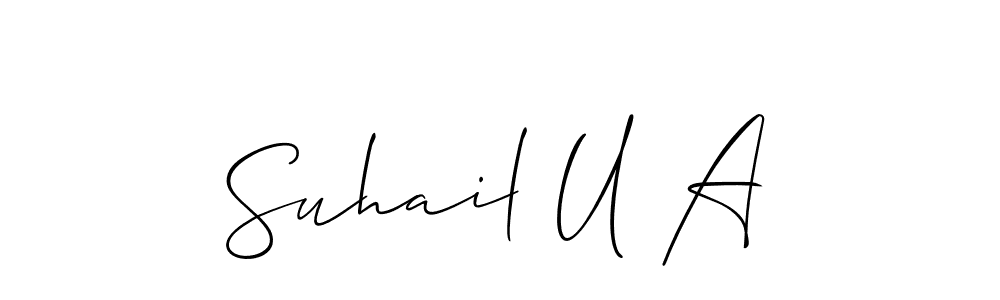 Make a beautiful signature design for name Suhail U A. Use this online signature maker to create a handwritten signature for free. Suhail U A signature style 2 images and pictures png