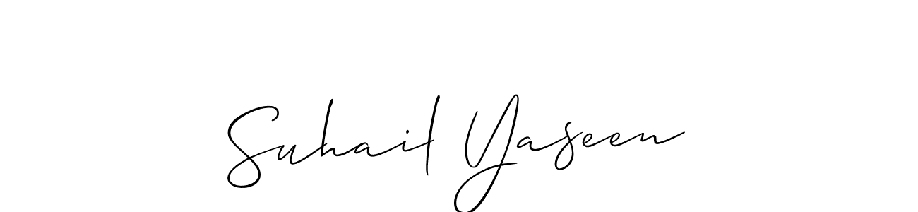 The best way (Allison_Script) to make a short signature is to pick only two or three words in your name. The name Suhail Yaseen include a total of six letters. For converting this name. Suhail Yaseen signature style 2 images and pictures png