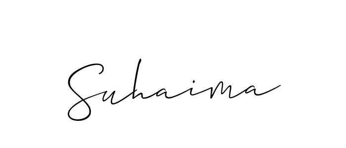 You should practise on your own different ways (Allison_Script) to write your name (Suhaima) in signature. don't let someone else do it for you. Suhaima signature style 2 images and pictures png