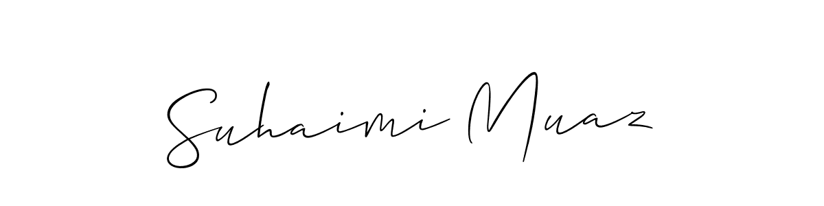 Use a signature maker to create a handwritten signature online. With this signature software, you can design (Allison_Script) your own signature for name Suhaimi Muaz. Suhaimi Muaz signature style 2 images and pictures png