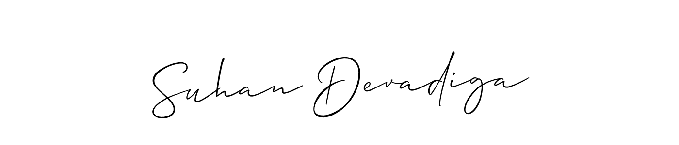 Design your own signature with our free online signature maker. With this signature software, you can create a handwritten (Allison_Script) signature for name Suhan Devadiga. Suhan Devadiga signature style 2 images and pictures png