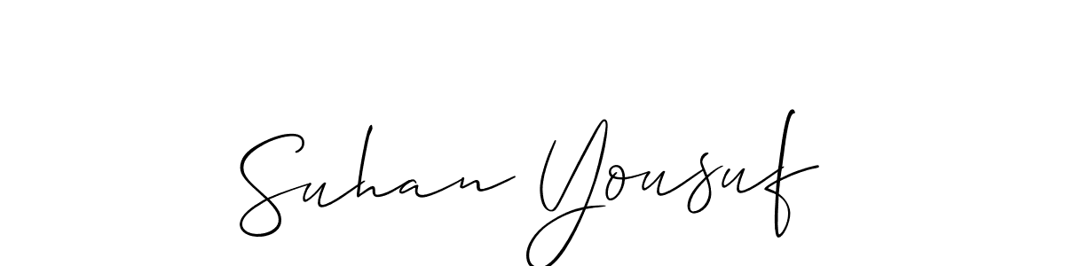 How to Draw Suhan Yousuf signature style? Allison_Script is a latest design signature styles for name Suhan Yousuf. Suhan Yousuf signature style 2 images and pictures png