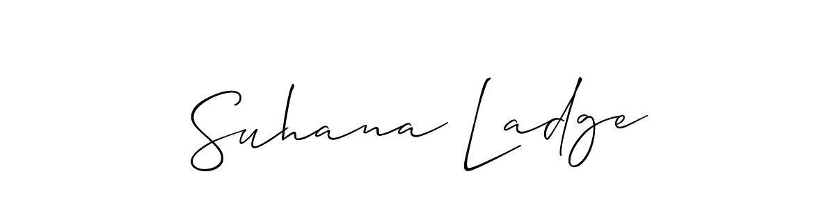 Use a signature maker to create a handwritten signature online. With this signature software, you can design (Allison_Script) your own signature for name Suhana Ladge. Suhana Ladge signature style 2 images and pictures png