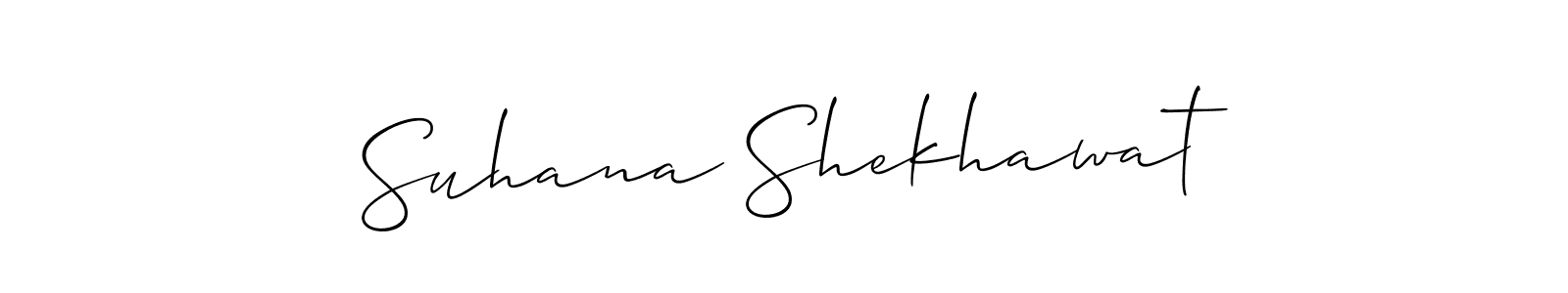 Design your own signature with our free online signature maker. With this signature software, you can create a handwritten (Allison_Script) signature for name Suhana Shekhawat. Suhana Shekhawat signature style 2 images and pictures png