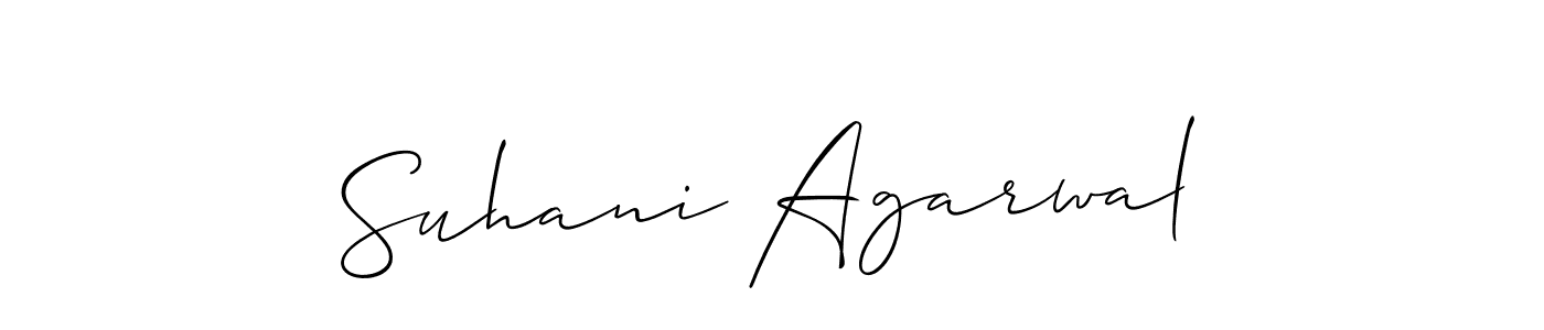 Make a beautiful signature design for name Suhani Agarwal. With this signature (Allison_Script) style, you can create a handwritten signature for free. Suhani Agarwal signature style 2 images and pictures png