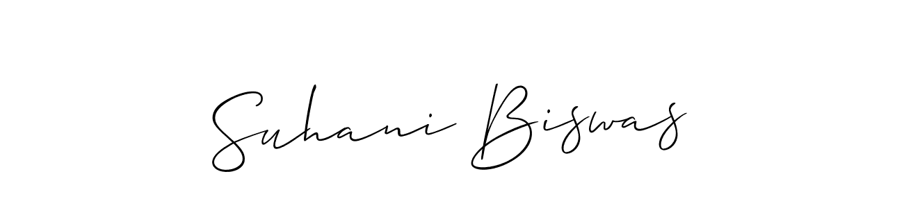 The best way (Allison_Script) to make a short signature is to pick only two or three words in your name. The name Suhani Biswas include a total of six letters. For converting this name. Suhani Biswas signature style 2 images and pictures png