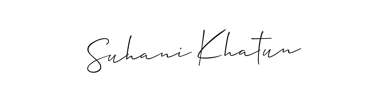 Make a short Suhani Khatun signature style. Manage your documents anywhere anytime using Allison_Script. Create and add eSignatures, submit forms, share and send files easily. Suhani Khatun signature style 2 images and pictures png