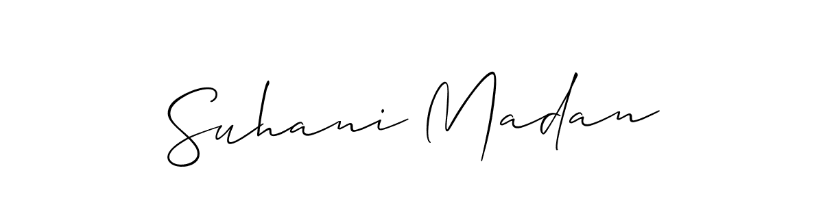 Use a signature maker to create a handwritten signature online. With this signature software, you can design (Allison_Script) your own signature for name Suhani Madan. Suhani Madan signature style 2 images and pictures png