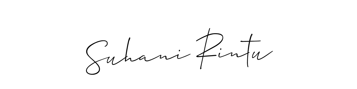Allison_Script is a professional signature style that is perfect for those who want to add a touch of class to their signature. It is also a great choice for those who want to make their signature more unique. Get Suhani Rintu name to fancy signature for free. Suhani Rintu signature style 2 images and pictures png