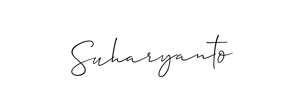 Make a beautiful signature design for name Suharyanto. With this signature (Allison_Script) style, you can create a handwritten signature for free. Suharyanto signature style 2 images and pictures png