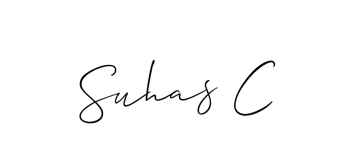 if you are searching for the best signature style for your name Suhas C. so please give up your signature search. here we have designed multiple signature styles  using Allison_Script. Suhas C signature style 2 images and pictures png