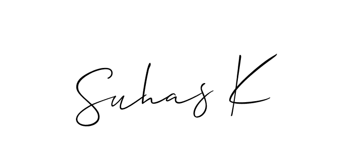 Similarly Allison_Script is the best handwritten signature design. Signature creator online .You can use it as an online autograph creator for name Suhas K. Suhas K signature style 2 images and pictures png