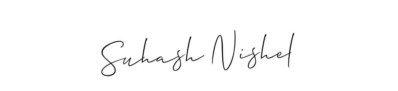 Create a beautiful signature design for name Suhash Nishel. With this signature (Allison_Script) fonts, you can make a handwritten signature for free. Suhash Nishel signature style 2 images and pictures png