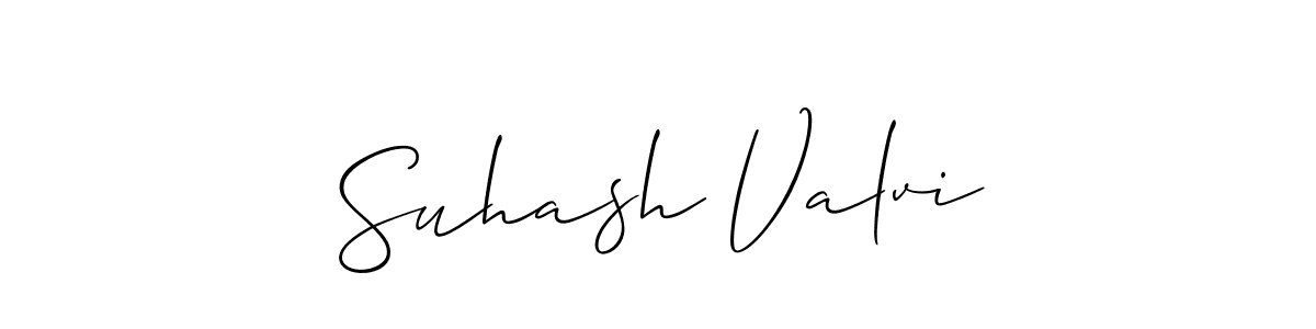 It looks lik you need a new signature style for name Suhash Valvi. Design unique handwritten (Allison_Script) signature with our free signature maker in just a few clicks. Suhash Valvi signature style 2 images and pictures png