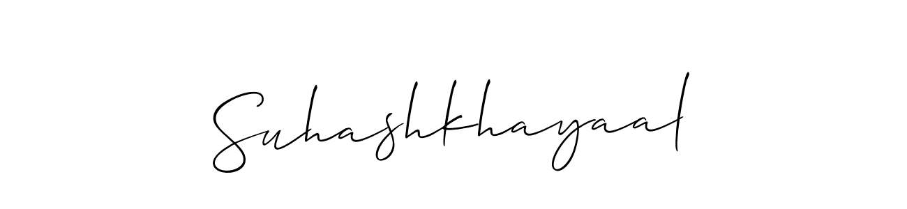 Use a signature maker to create a handwritten signature online. With this signature software, you can design (Allison_Script) your own signature for name Suhashkhayaal. Suhashkhayaal signature style 2 images and pictures png