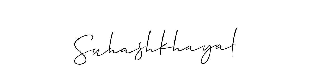 Also we have Suhashkhayal name is the best signature style. Create professional handwritten signature collection using Allison_Script autograph style. Suhashkhayal signature style 2 images and pictures png