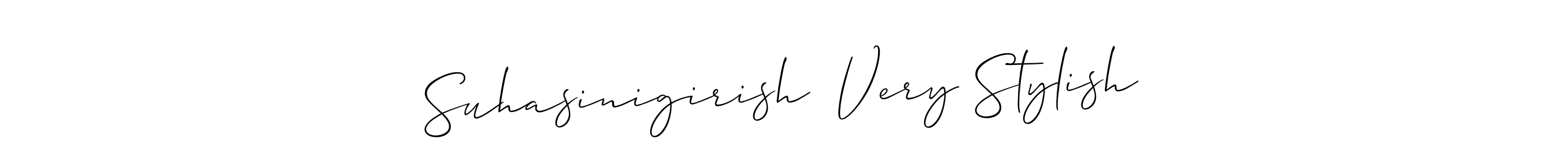 Also You can easily find your signature by using the search form. We will create Suhasinigirish  Very Stylish name handwritten signature images for you free of cost using Allison_Script sign style. Suhasinigirish  Very Stylish signature style 2 images and pictures png