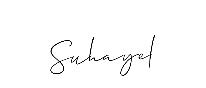 Use a signature maker to create a handwritten signature online. With this signature software, you can design (Allison_Script) your own signature for name Suhayel. Suhayel signature style 2 images and pictures png