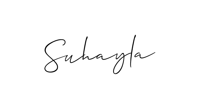 Use a signature maker to create a handwritten signature online. With this signature software, you can design (Allison_Script) your own signature for name Suhayla. Suhayla signature style 2 images and pictures png