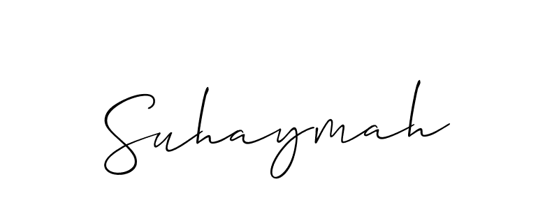 It looks lik you need a new signature style for name Suhaymah. Design unique handwritten (Allison_Script) signature with our free signature maker in just a few clicks. Suhaymah signature style 2 images and pictures png