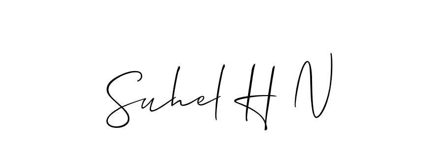 This is the best signature style for the Suhel H N name. Also you like these signature font (Allison_Script). Mix name signature. Suhel H N signature style 2 images and pictures png