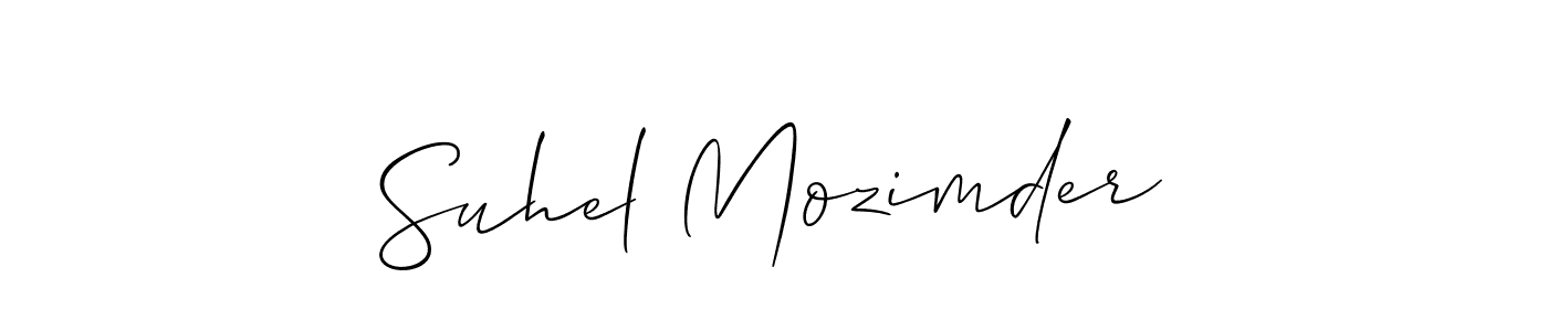 Make a beautiful signature design for name Suhel Mozimder. With this signature (Allison_Script) style, you can create a handwritten signature for free. Suhel Mozimder signature style 2 images and pictures png