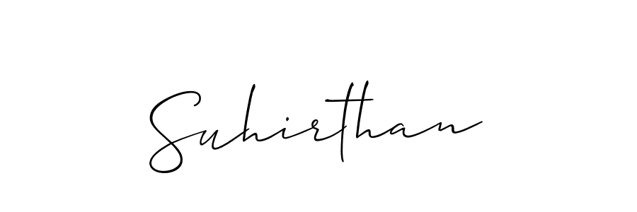 Also we have Suhirthan name is the best signature style. Create professional handwritten signature collection using Allison_Script autograph style. Suhirthan signature style 2 images and pictures png