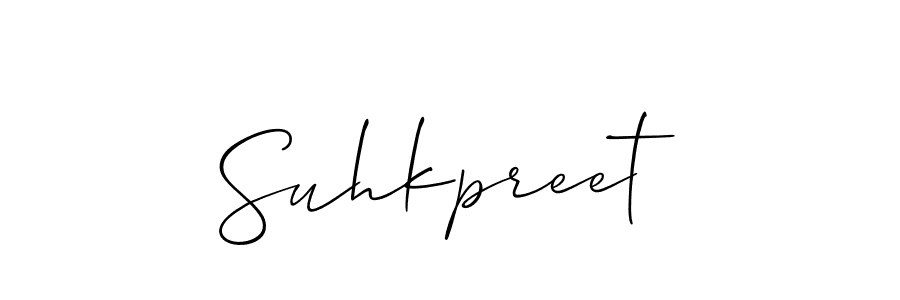 How to make Suhkpreet name signature. Use Allison_Script style for creating short signs online. This is the latest handwritten sign. Suhkpreet signature style 2 images and pictures png