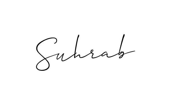 Use a signature maker to create a handwritten signature online. With this signature software, you can design (Allison_Script) your own signature for name Suhrab. Suhrab signature style 2 images and pictures png