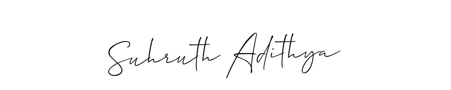 You should practise on your own different ways (Allison_Script) to write your name (Suhruth Adithya) in signature. don't let someone else do it for you. Suhruth Adithya signature style 2 images and pictures png