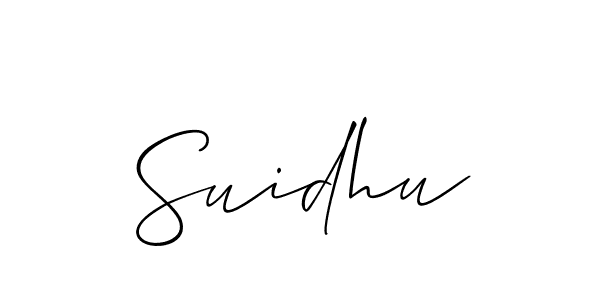 Design your own signature with our free online signature maker. With this signature software, you can create a handwritten (Allison_Script) signature for name Suidhu. Suidhu signature style 2 images and pictures png