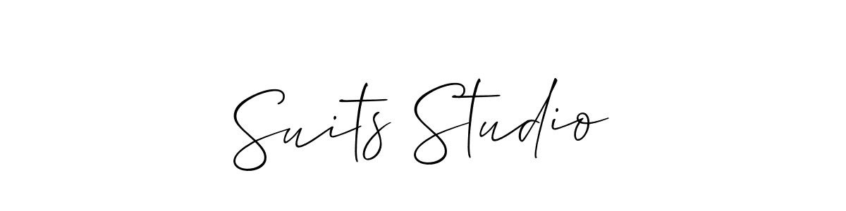 How to make Suits Studio signature? Allison_Script is a professional autograph style. Create handwritten signature for Suits Studio name. Suits Studio signature style 2 images and pictures png