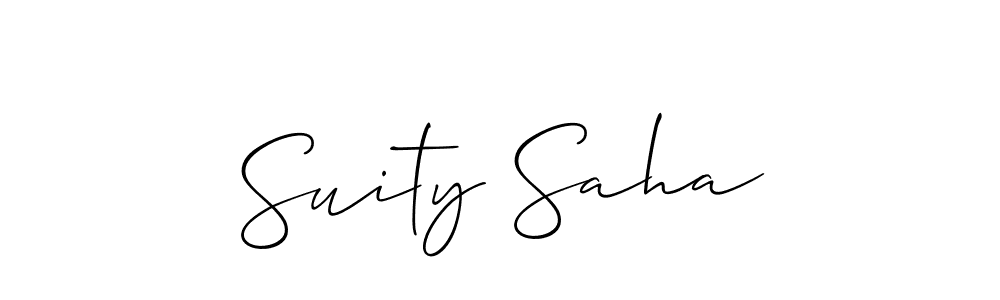 Also You can easily find your signature by using the search form. We will create Suity Saha name handwritten signature images for you free of cost using Allison_Script sign style. Suity Saha signature style 2 images and pictures png