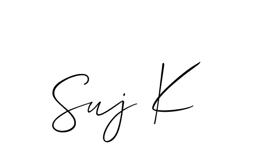 Similarly Allison_Script is the best handwritten signature design. Signature creator online .You can use it as an online autograph creator for name Suj K. Suj K signature style 2 images and pictures png