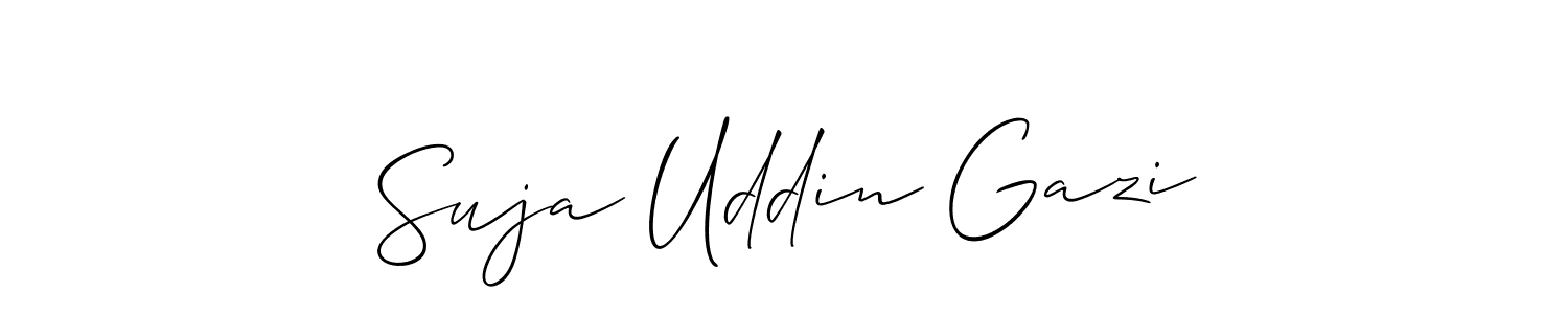 You should practise on your own different ways (Allison_Script) to write your name (Suja Uddin Gazi) in signature. don't let someone else do it for you. Suja Uddin Gazi signature style 2 images and pictures png