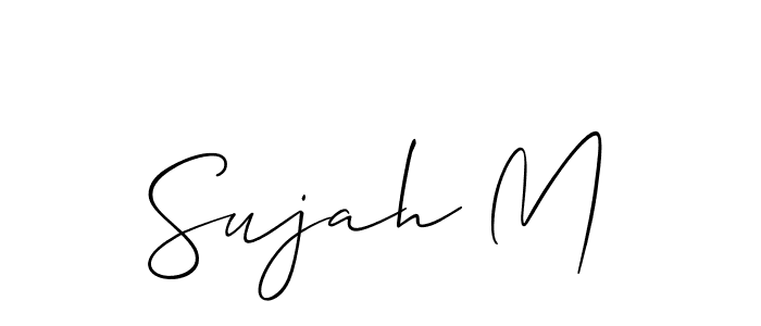 Design your own signature with our free online signature maker. With this signature software, you can create a handwritten (Allison_Script) signature for name Sujah M. Sujah M signature style 2 images and pictures png