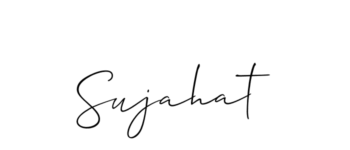 Make a beautiful signature design for name Sujahat. With this signature (Allison_Script) style, you can create a handwritten signature for free. Sujahat signature style 2 images and pictures png