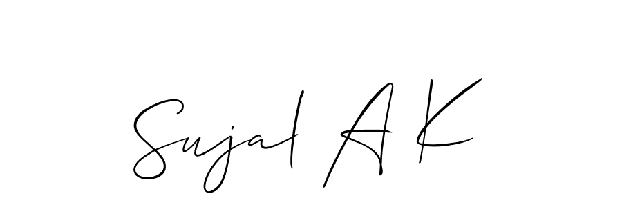 Also You can easily find your signature by using the search form. We will create Sujal A K name handwritten signature images for you free of cost using Allison_Script sign style. Sujal A K signature style 2 images and pictures png