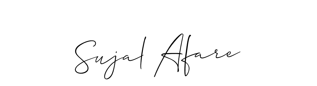 The best way (Allison_Script) to make a short signature is to pick only two or three words in your name. The name Sujal Afare include a total of six letters. For converting this name. Sujal Afare signature style 2 images and pictures png