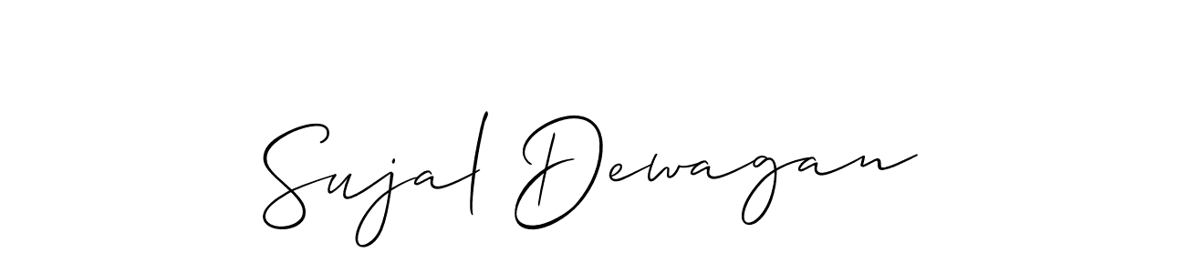 How to make Sujal Dewagan name signature. Use Allison_Script style for creating short signs online. This is the latest handwritten sign. Sujal Dewagan signature style 2 images and pictures png