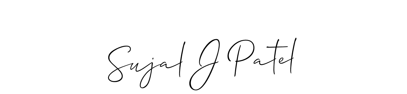 Also You can easily find your signature by using the search form. We will create Sujal J Patel name handwritten signature images for you free of cost using Allison_Script sign style. Sujal J Patel signature style 2 images and pictures png