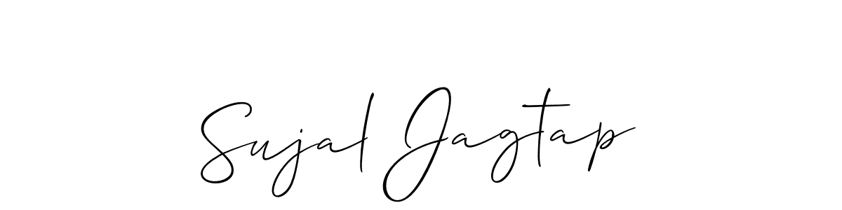 How to make Sujal Jagtap name signature. Use Allison_Script style for creating short signs online. This is the latest handwritten sign. Sujal Jagtap signature style 2 images and pictures png