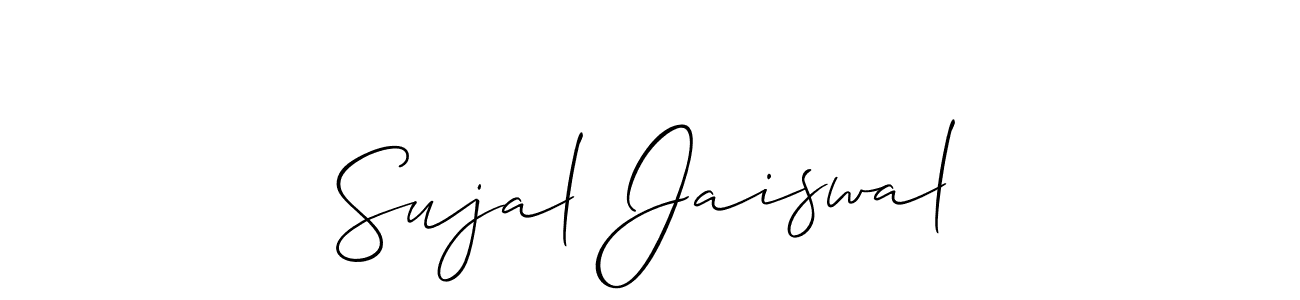 It looks lik you need a new signature style for name Sujal Jaiswal. Design unique handwritten (Allison_Script) signature with our free signature maker in just a few clicks. Sujal Jaiswal signature style 2 images and pictures png