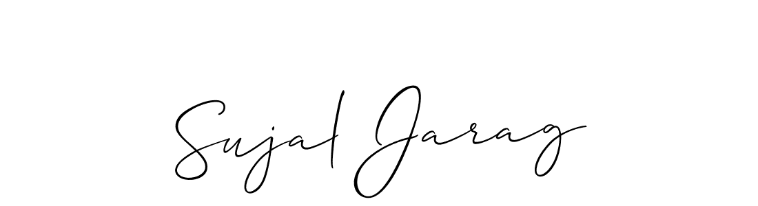 Create a beautiful signature design for name Sujal Jarag. With this signature (Allison_Script) fonts, you can make a handwritten signature for free. Sujal Jarag signature style 2 images and pictures png