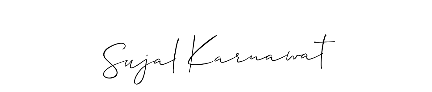 Design your own signature with our free online signature maker. With this signature software, you can create a handwritten (Allison_Script) signature for name Sujal Karnawat. Sujal Karnawat signature style 2 images and pictures png