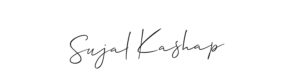 You should practise on your own different ways (Allison_Script) to write your name (Sujal Kashap) in signature. don't let someone else do it for you. Sujal Kashap signature style 2 images and pictures png