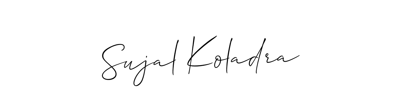 Make a beautiful signature design for name Sujal Koladra. With this signature (Allison_Script) style, you can create a handwritten signature for free. Sujal Koladra signature style 2 images and pictures png