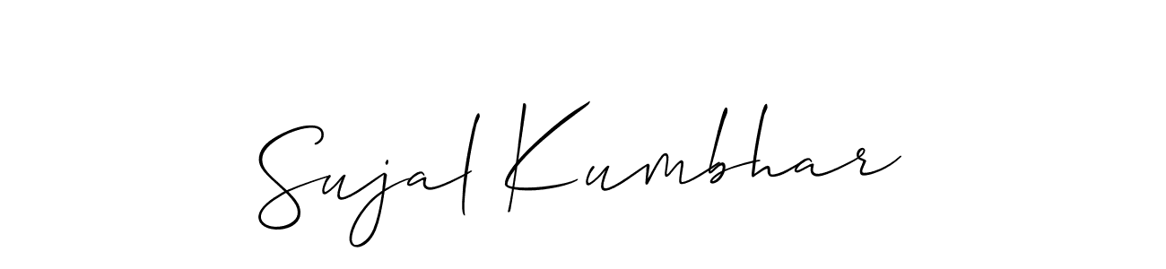 if you are searching for the best signature style for your name Sujal Kumbhar. so please give up your signature search. here we have designed multiple signature styles  using Allison_Script. Sujal Kumbhar signature style 2 images and pictures png
